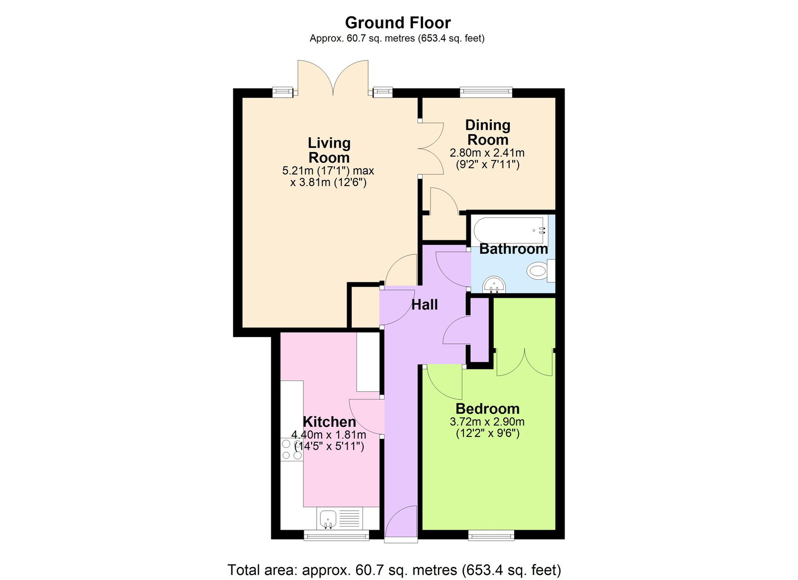 Floorplans For Ground Floor Retirement Flat With Garden In Hawkhurst