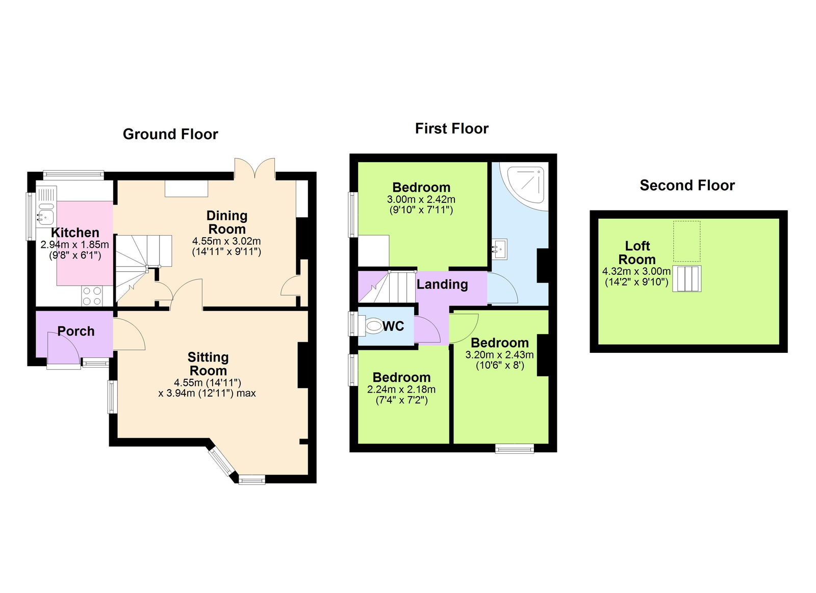 Floorplans For Three-Bedroom Home In The Centre Of Hawkhurst