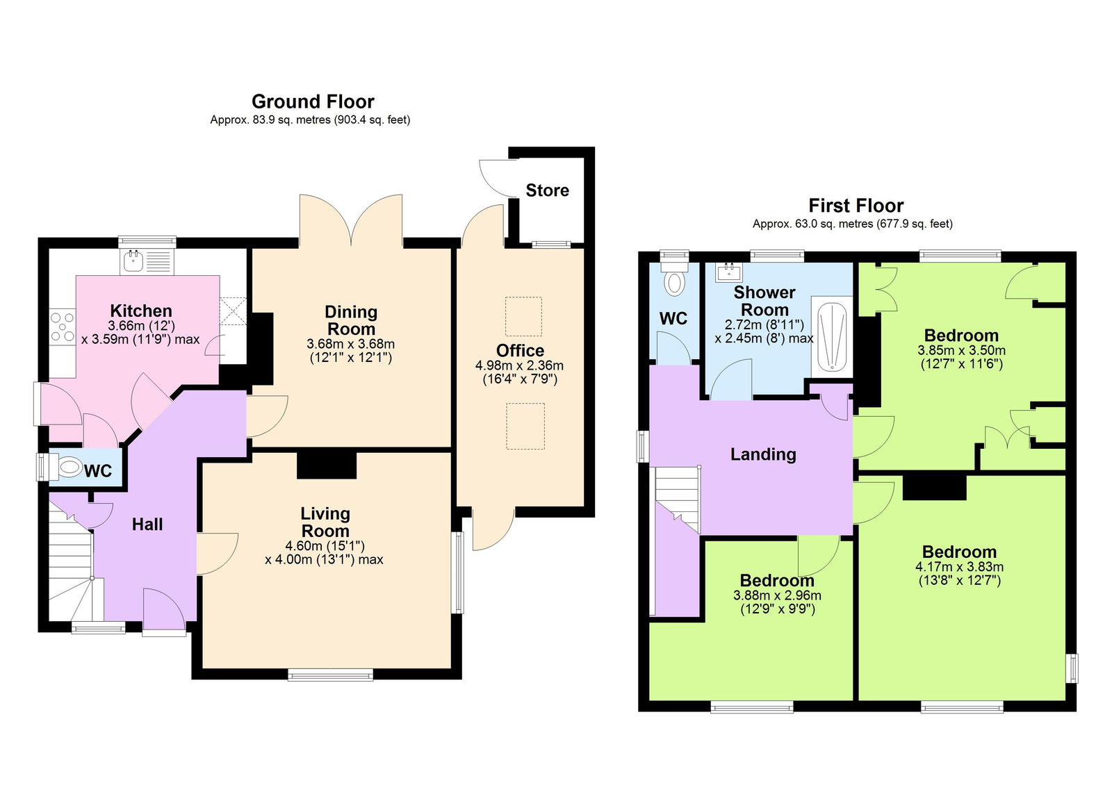 Floorplans For Rye Road, Hawkhurst