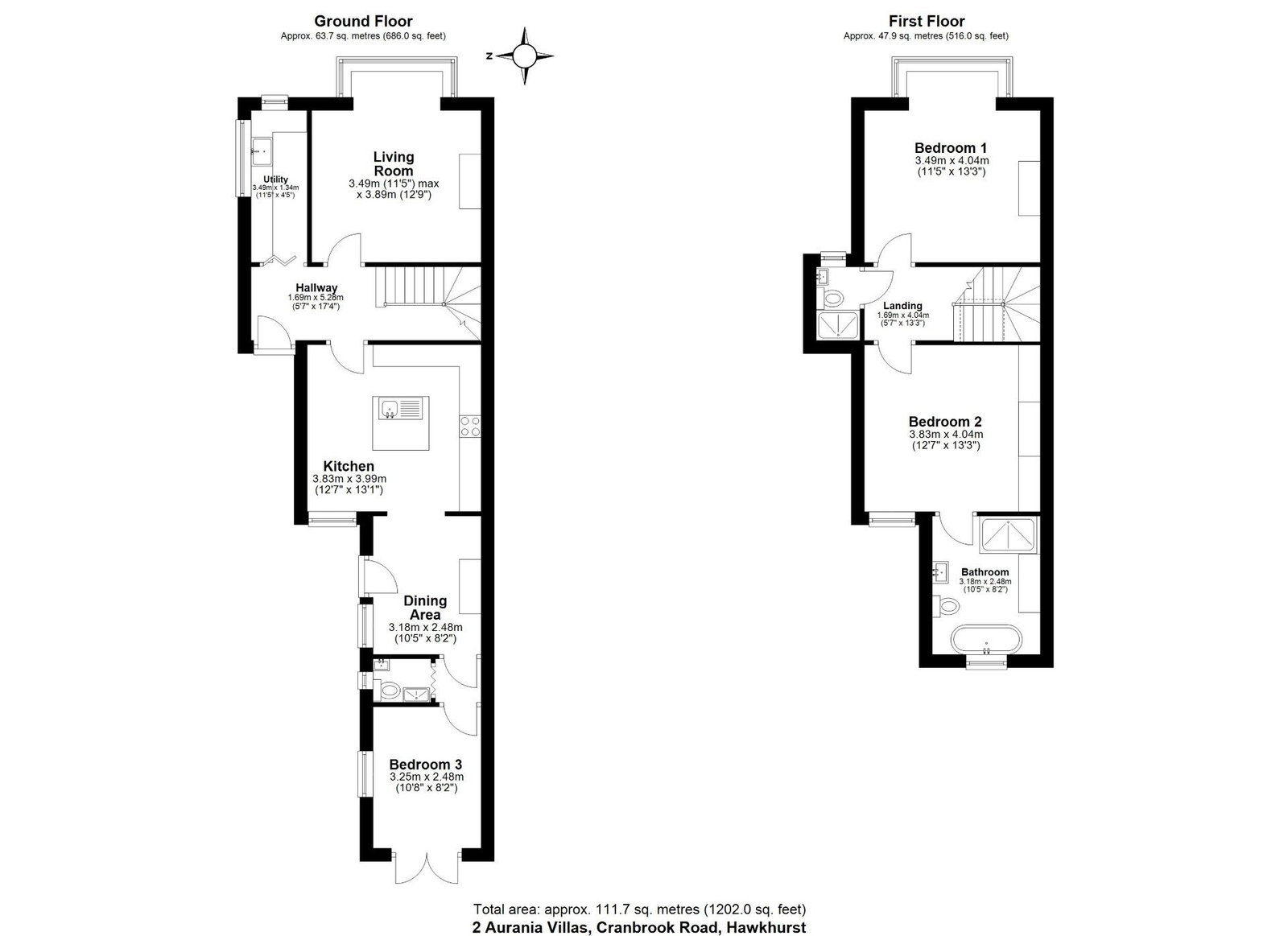 Floorplans For Aurania Villas, Hawkhurst