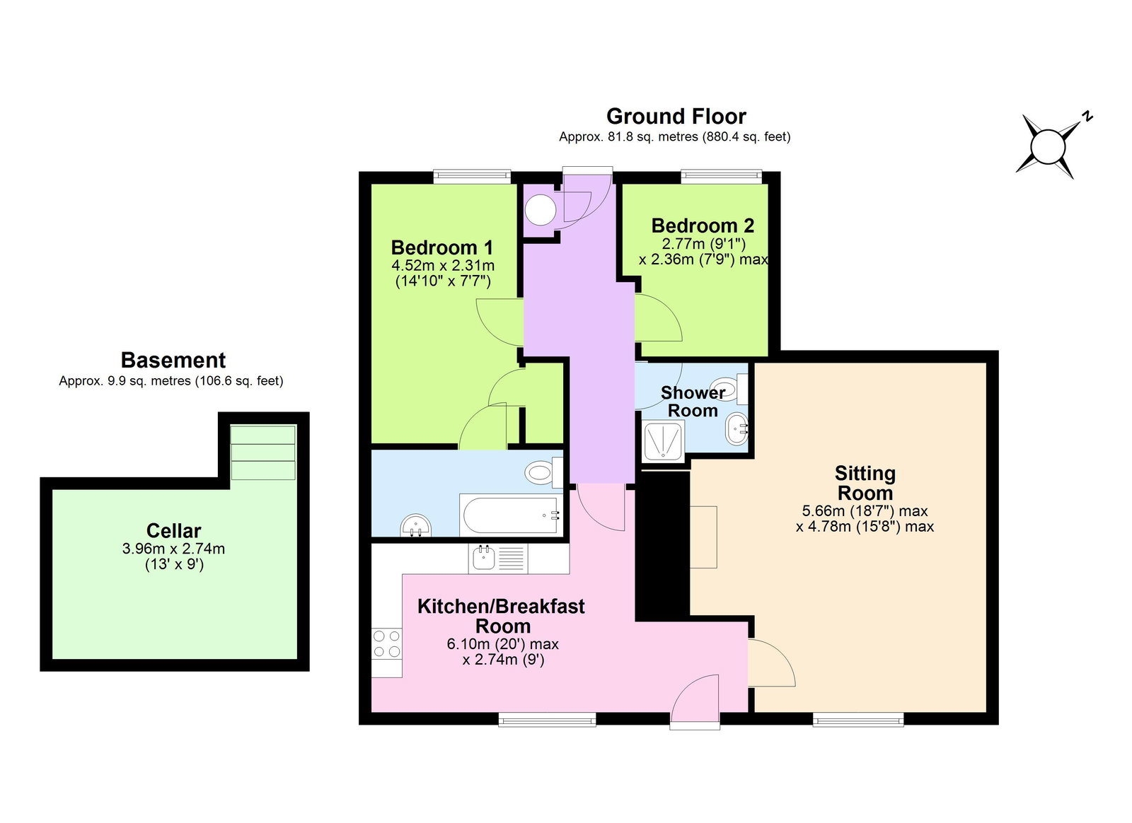 Floorplans For High Street, Burwash