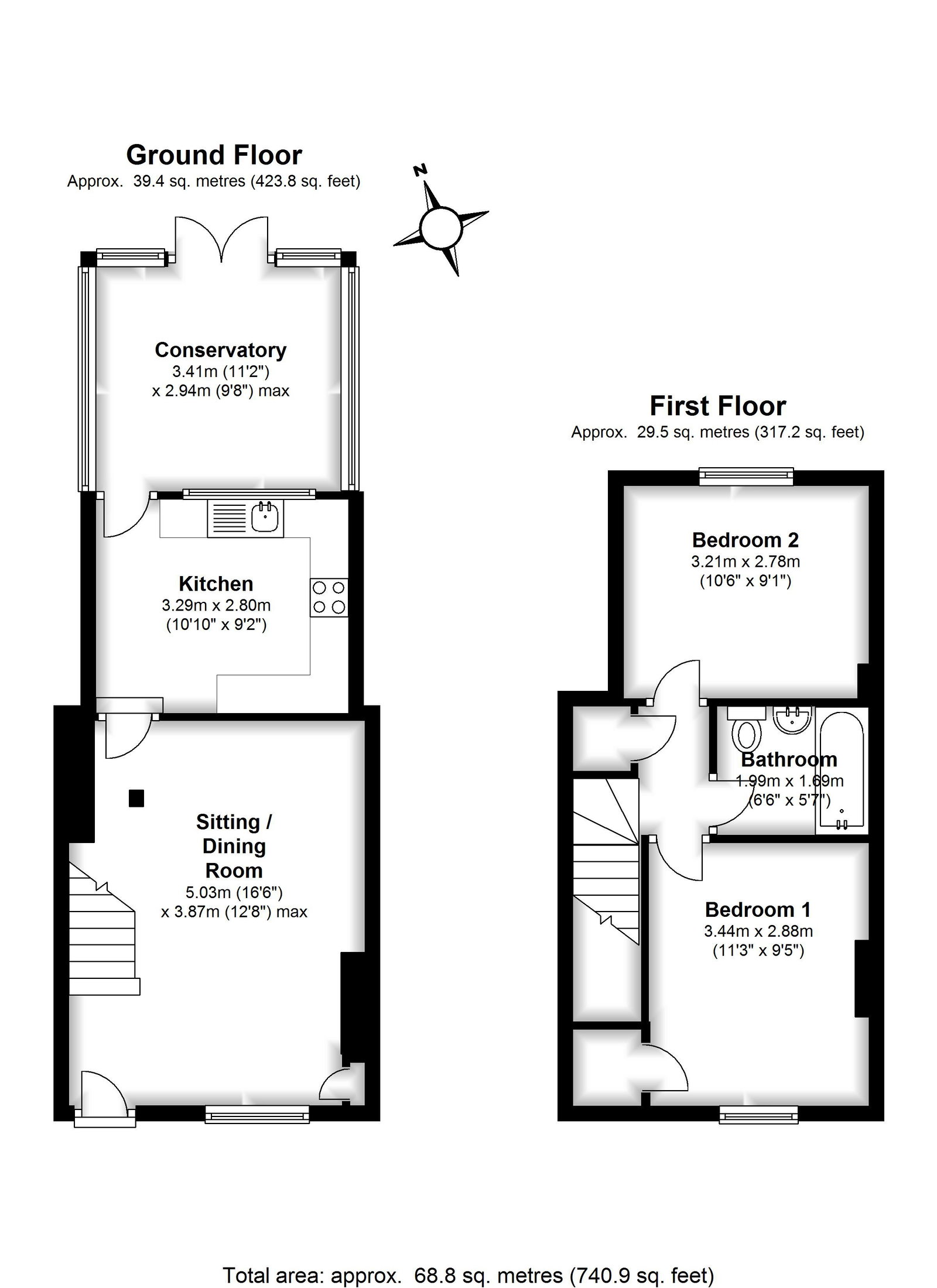 Floorplans For High Street, Flimwell