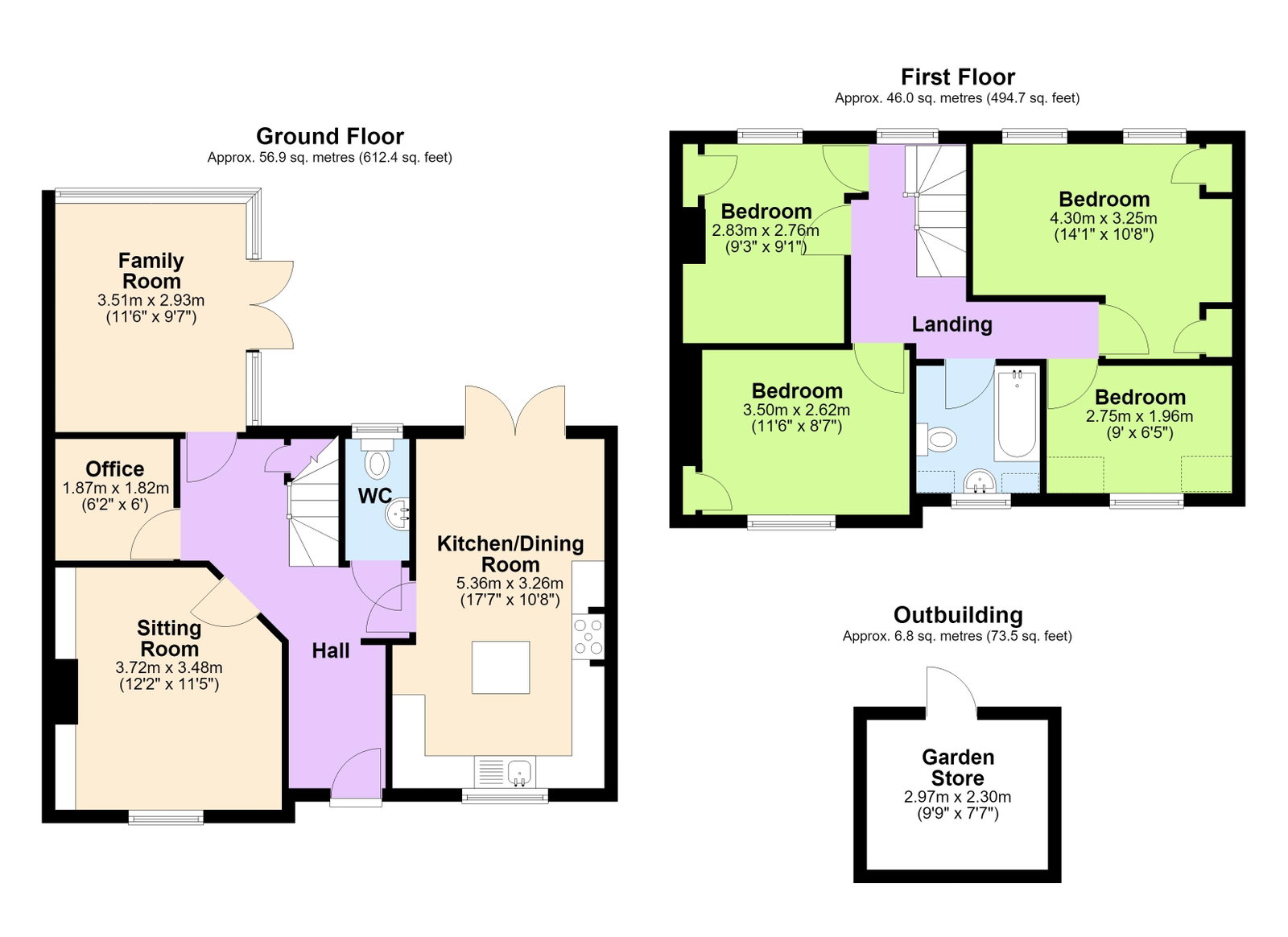 Floorplans For Church Farm Cottages, Etchingham