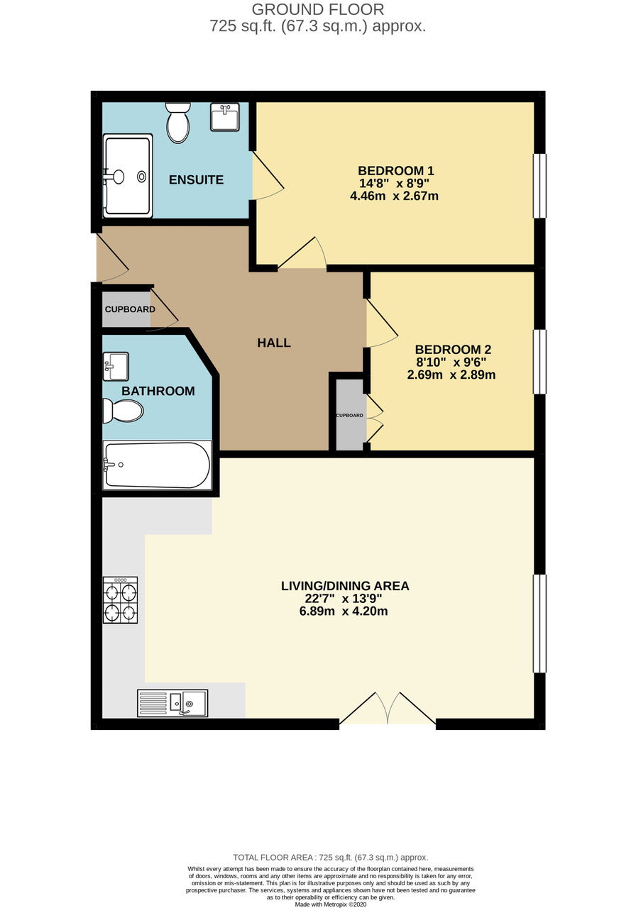 Floorplans For Juliet Balcony with Open Plan Living In Hurst Green