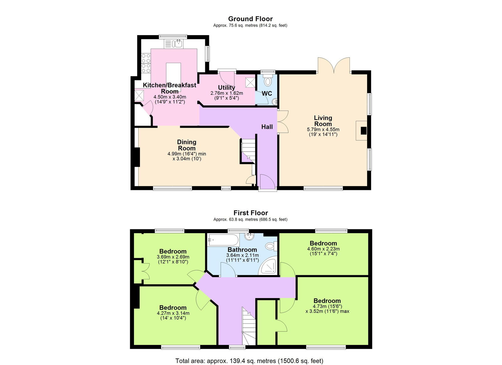 Floorplans For Basden Cottages, Hawkhurst, Cranbrook, TN18 4EB